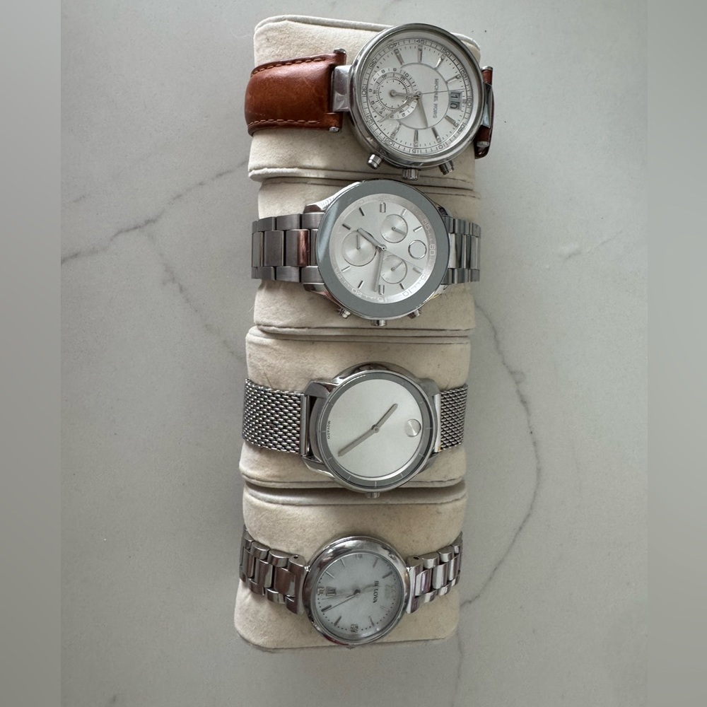 Luxury Watch Bundle – Movado Bold x2, Bulova Diamond, Michael Kors – Lot of 4